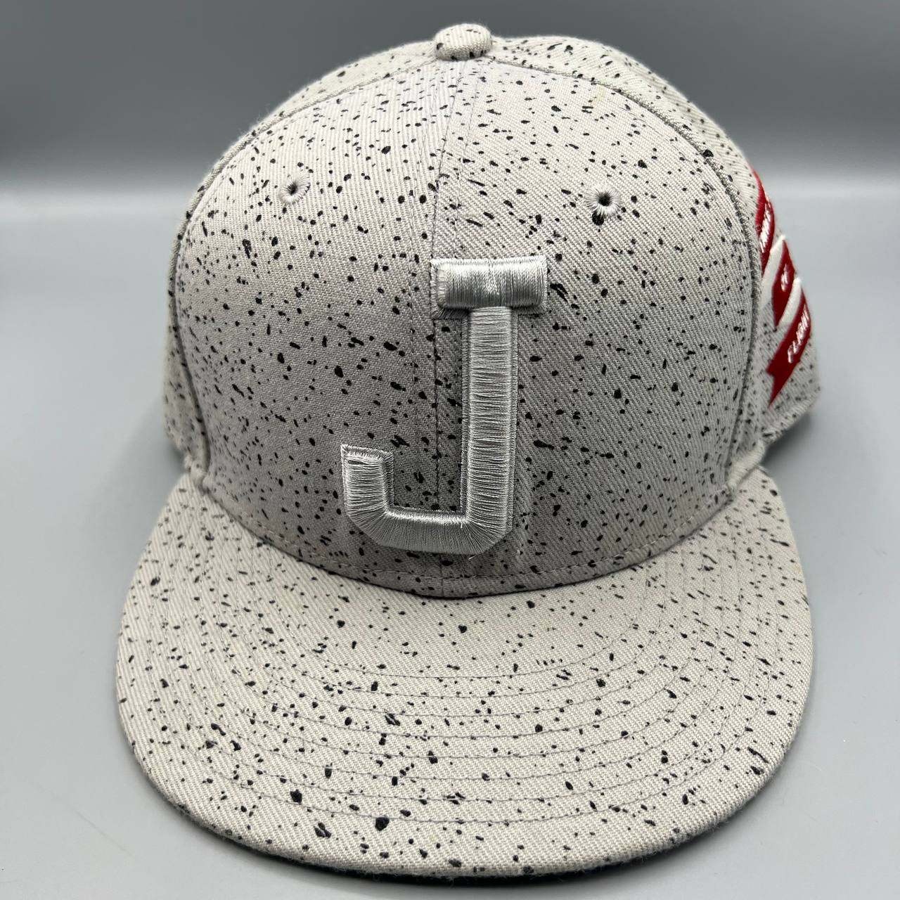 Air Jordan Flight Hat Men Gray Speckled Print Embroidered Jumpman Snap Back Cap